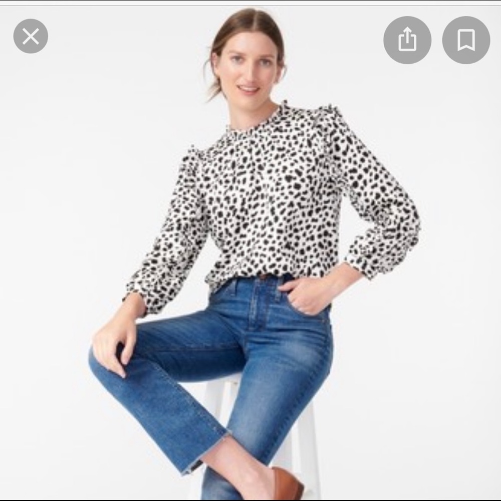 Jcrew Ruffle Leopard Satin